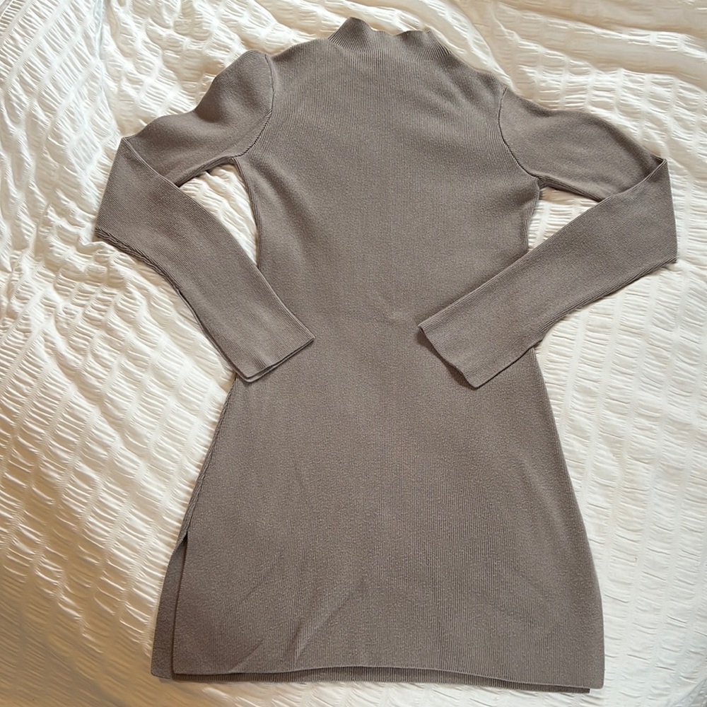 Mock neck sweater dress